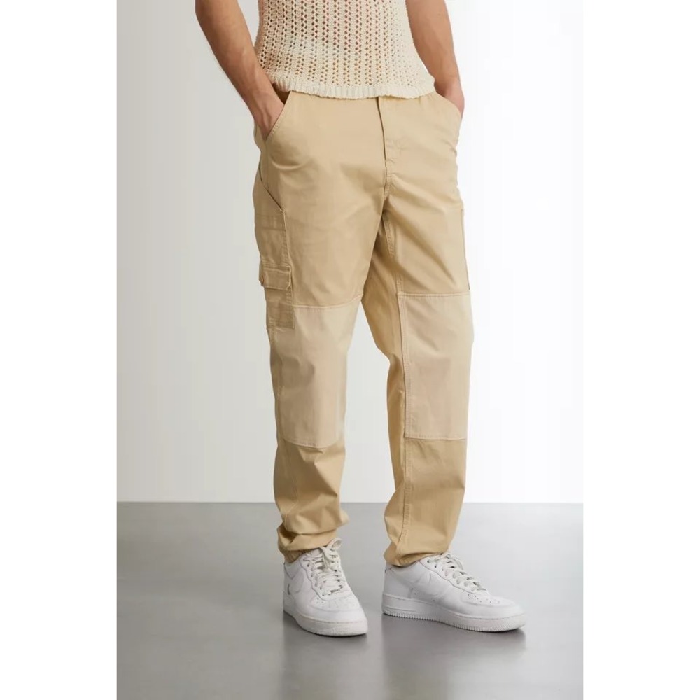Urban Outfitters Standard Cloth Mens Technical Cargo Carpenter Pants Khaki - Picture 2 of 9